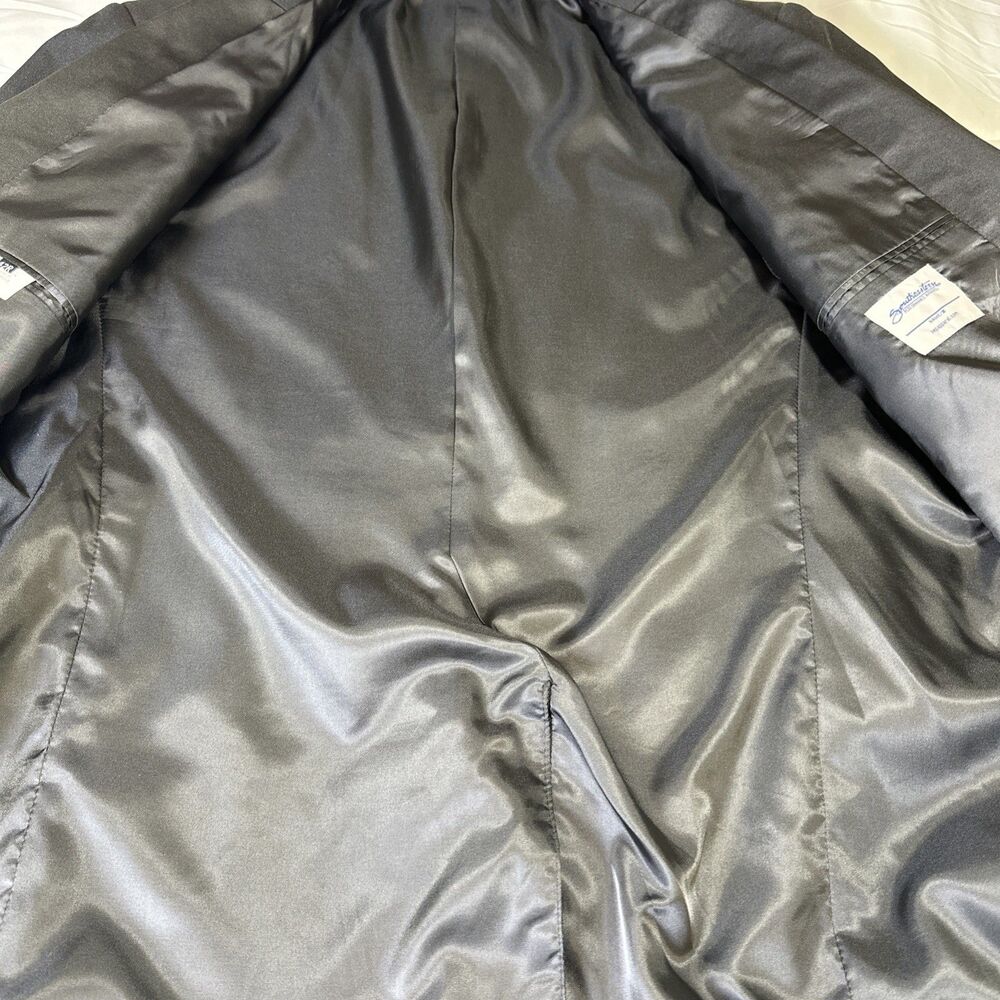 Black Tuxedo Satin Lapel Jacket 42R Pants 34L - Picture 3 of 14